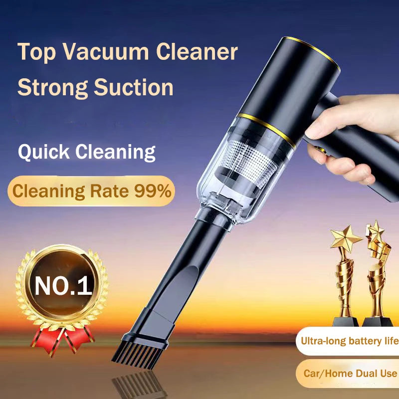 Car MINI Wireless Vacuum Clean Rechargeable Portable Handheld Dust Removal Hair Dryer Handheld Wireless Car/Home Strong Suction