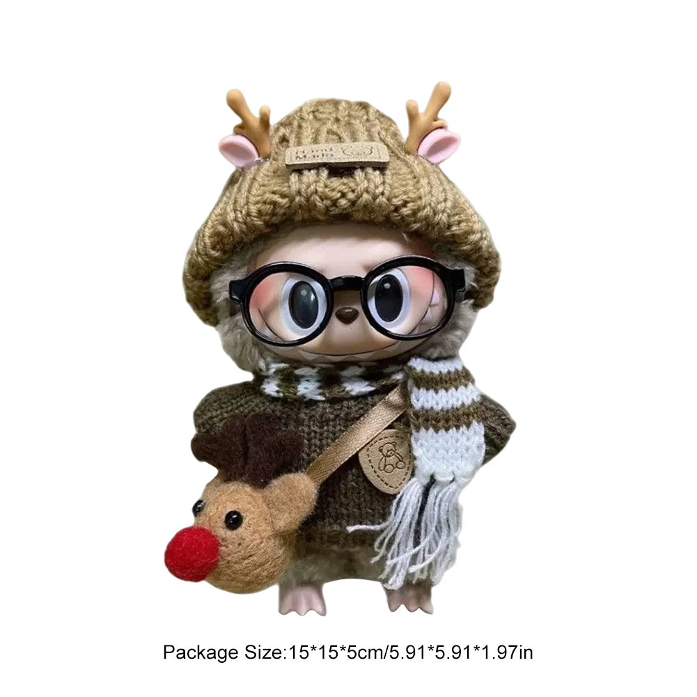 17cm Mini Plush Doll'S Clothes Outfit Accessories For Doll's V1 V2 Sweater Headband Set Clothing Gift,DIY Mini Clothes Dress