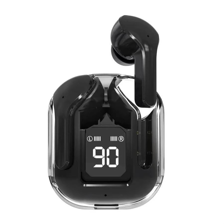 Original T2 Wireless Bluetooth Earphone Transparent HIFI Headphones LED Power Digital Display Stereo Sound Earphones for Phone