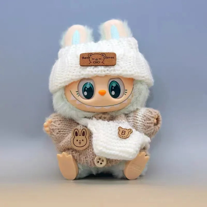 17cm Cute Mini Plush Doll'S Clothes Outfit Accessories For Korea Kpop Exo Labubu Idol Dolls Sweater Clothing DIY Kids Girl Gift
