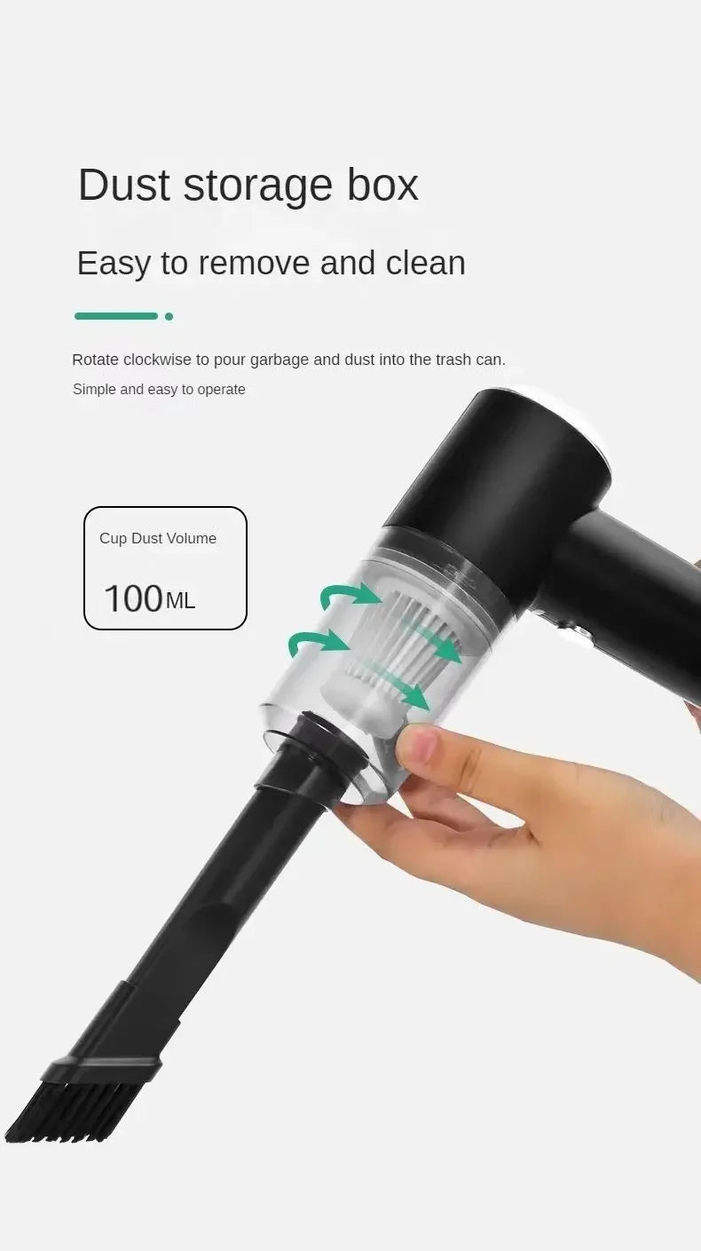 Car Vacuum Cleaner Wireless Multi-Functional Handheld Portable Car Vacuum Cleaner Rechargeable High Power Blow Suction Function