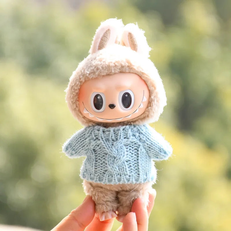 17cm Cute Mini Plush Doll'S Clothes Outfit Accessories For Korea Kpop Exo Labubu Idol Dolls Sweater Clothing DIY Kids Girl Gift
