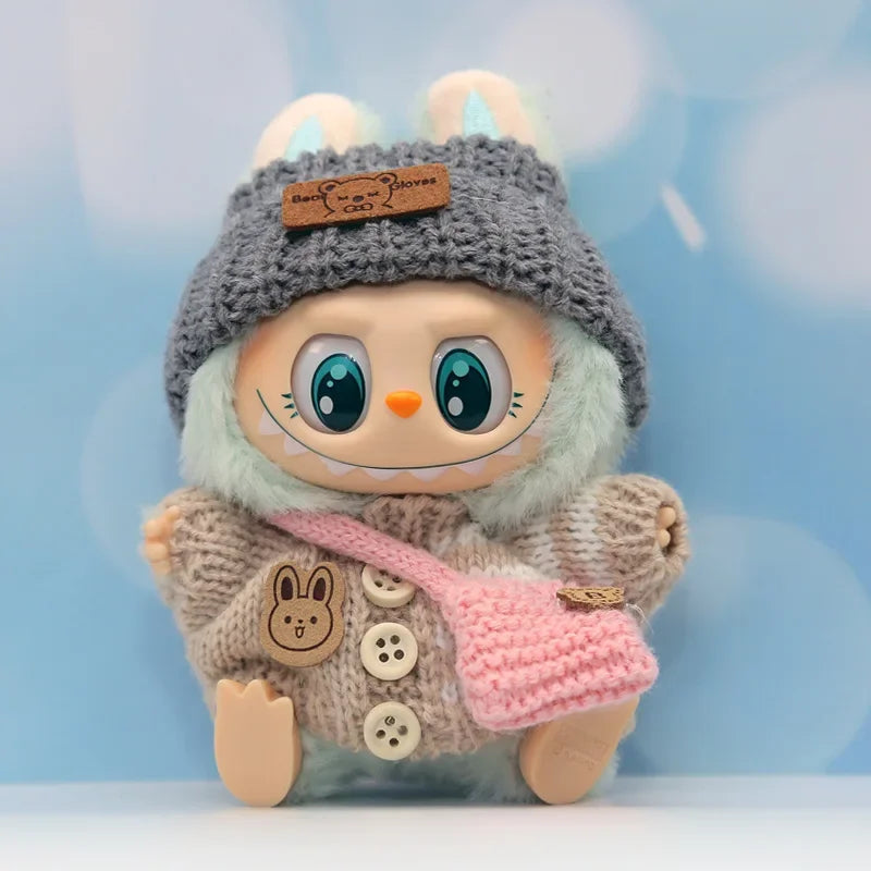 17cm Cute Mini Plush Doll'S Clothes Outfit Accessories For Korea Kpop Exo Labubu Idol Dolls Sweater Clothing DIY Kids Girl Gift