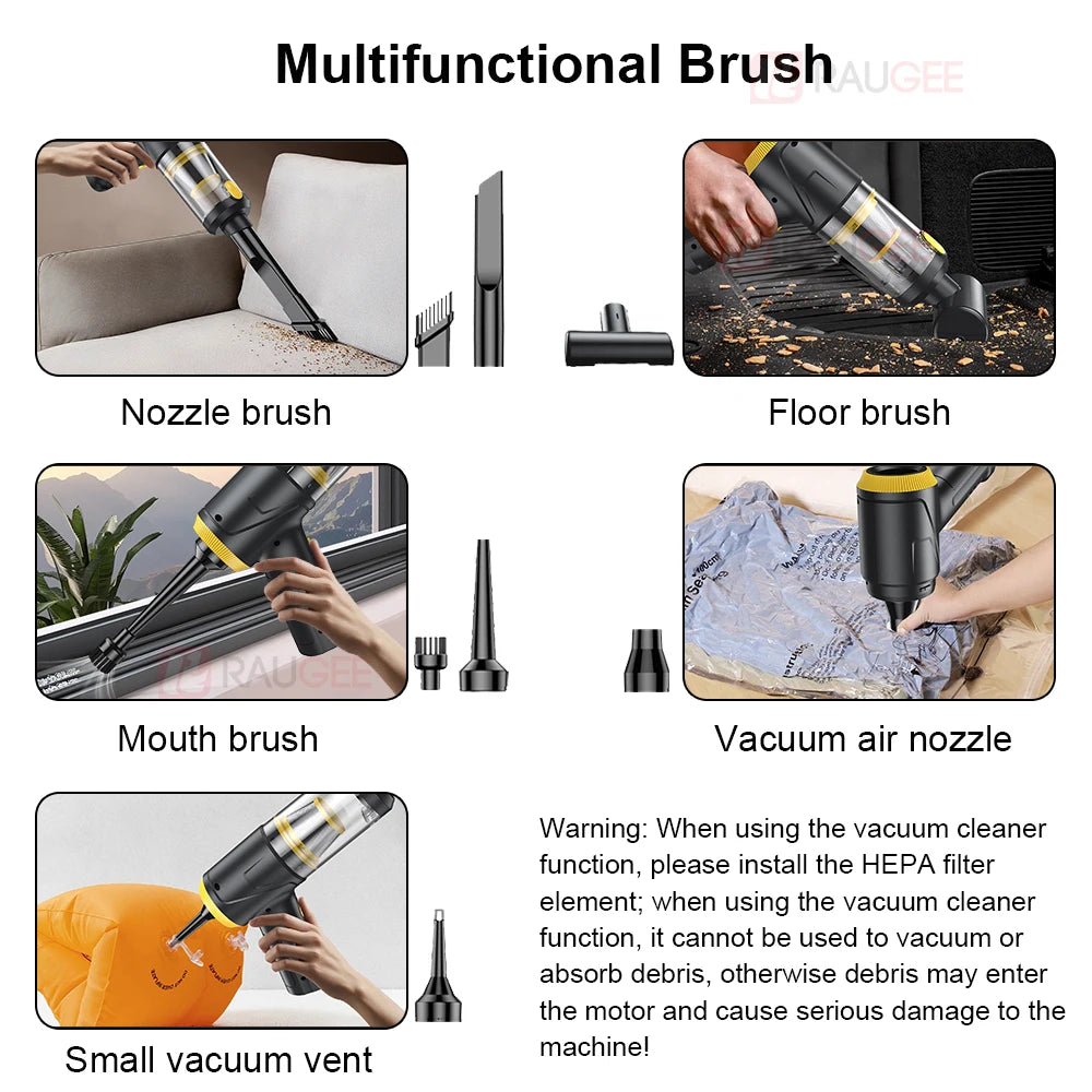 Car Vacuum Cleaner Portable Wireless Vacuum Cleaner 12000PA High Power Mini Handheld Vacuum Cleaner Powerful Blower for Car Home