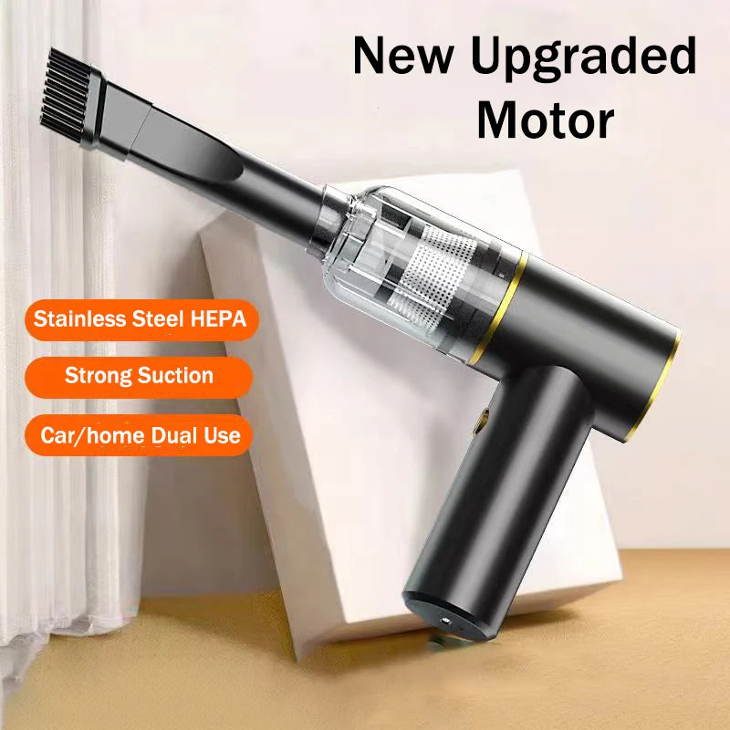 Car MINI Wireless Vacuum Clean Rechargeable Portable Handheld Dust Removal Hair Dryer Handheld Wireless Car/Home Strong Suction