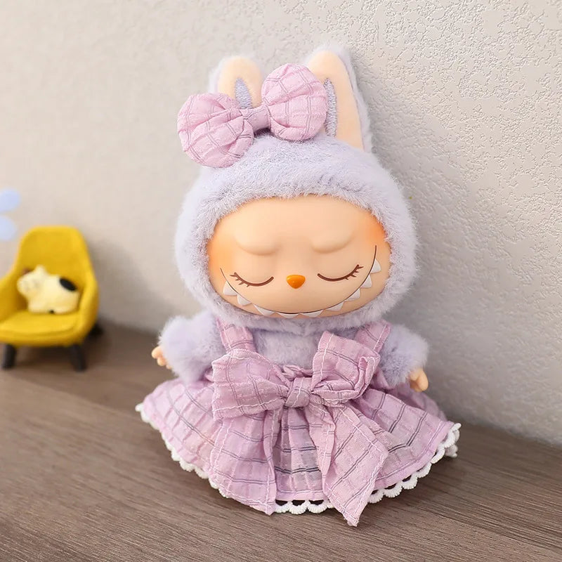 17cm Cute Mini Plush Doll'S Clothes Outfit Accessories For Korea Kpop Exo Labubu Idol Dolls Skirt Hat Clothing DIY Kids Gift