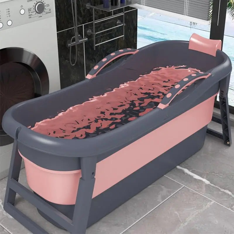Bath bucket Thickened large can sit and lie down Household artifact Adult foldable bathtub Adult bath basin Sweat all over