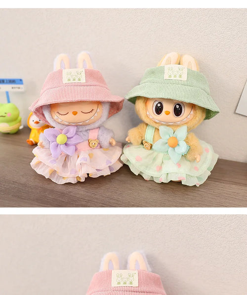 17cm Cute Mini Plush Doll'S Clothes Outfit Accessories For Korea Kpop Exo Labubu Idol Dolls Skirt Hat Clothing DIY Kids Gift