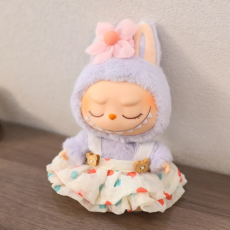 17cm Cute Mini Plush Doll'S Clothes Outfit Accessories For Korea Kpop Exo Labubu Idol Dolls Skirt Hat Clothing DIY Kids Gift