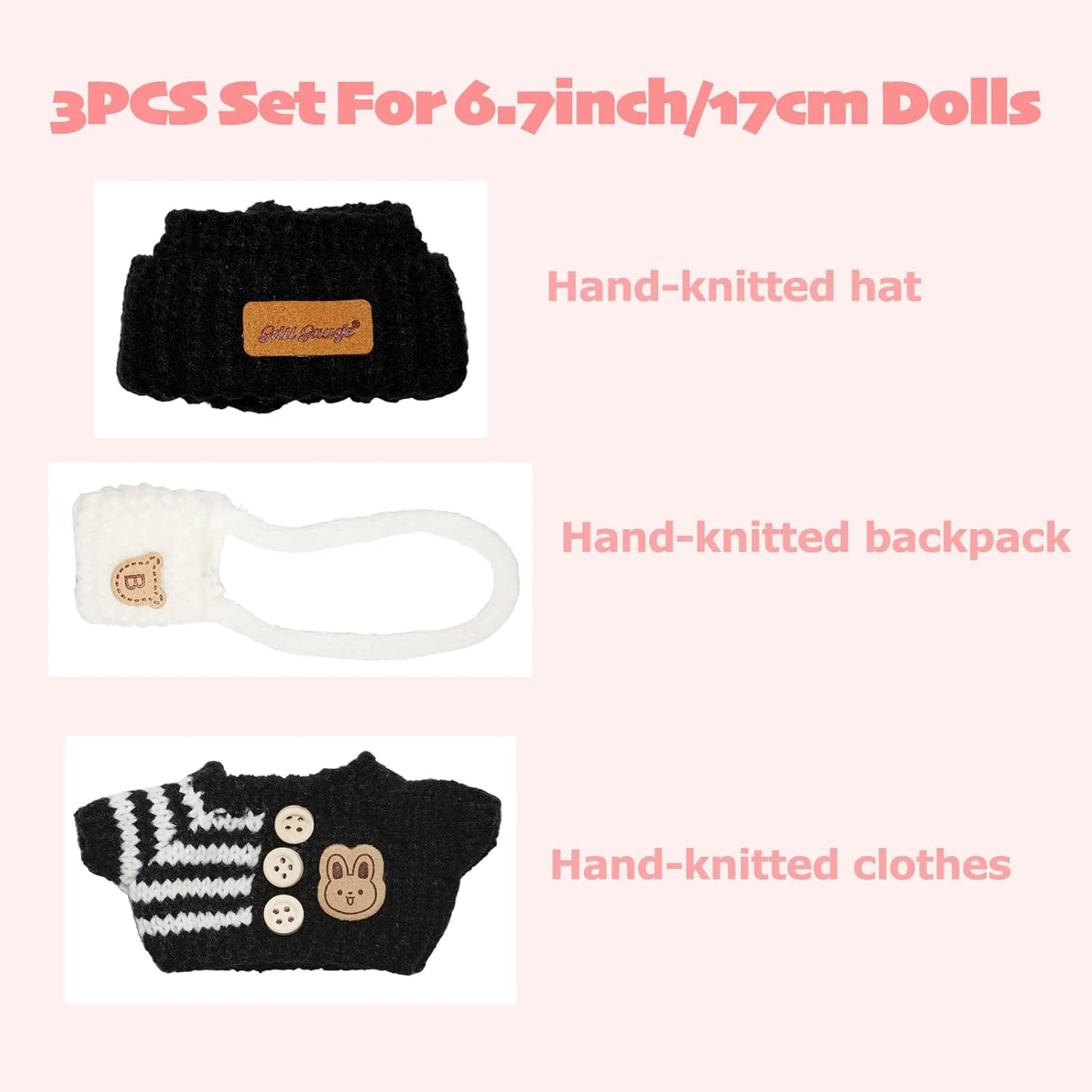 17cm Cute Mini Plush Doll'S Clothes Outfit Accessories For Korea Kpop Exo Labubu Idol Dolls Sweater Clothing DIY Kids Girl Gift
