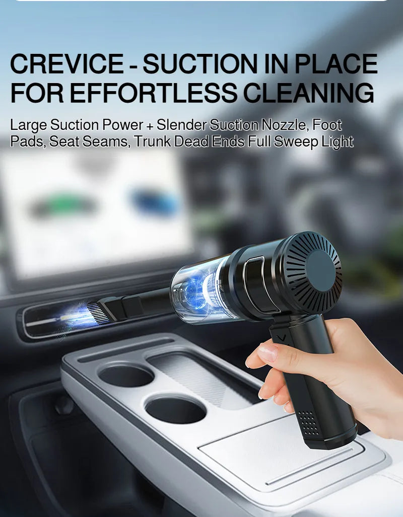 Wireless Rechargeable Car Vacuum Cleaner, Home & Car Dual Use Handheld Portable, High Power Strong Suction，Easy Clean for