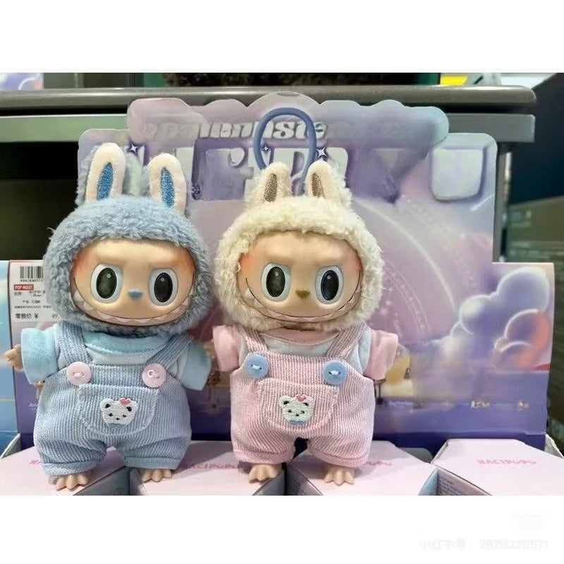 17cm Mini Plush Doll'S Clothes Outfit Accessories For Korea Kpop Exo Labubu Idol overalls pants set Macaron doll Clothing Gift