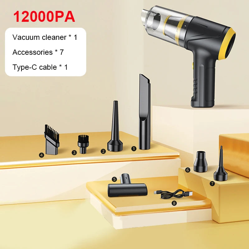 Car Vacuum Cleaner Portable Wireless Vacuum Cleaner 12000PA High Power Mini Handheld Vacuum Cleaner Powerful Blower for Car Home