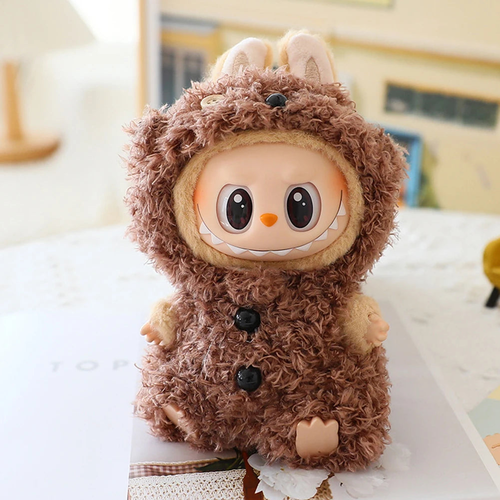 17cm Mini Plush Doll'S Clothes Outfit Accessories For Korea Kpop Exo Labubu I II Idol Dolls sit party overalls Clothing Gift